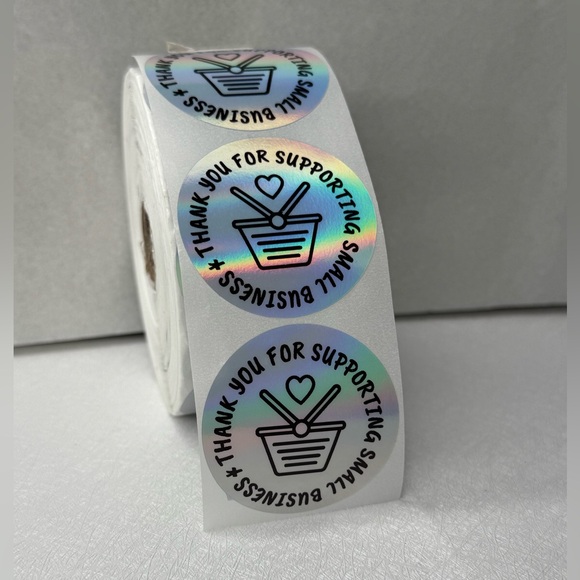 100pcs Thank You Stickers Holographic Small Business Labels 2” - Picture 7 of 14